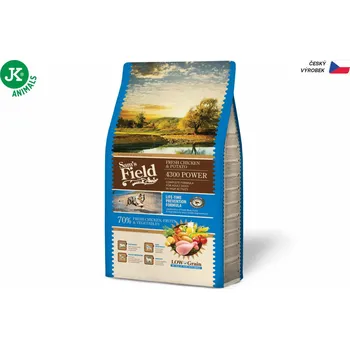 Krmivo pro psa Sam's Field Low Grain 4300 Power Chicken & Potato (superprémiové krmivo pro dospělé psy s vysokými nároky na výdej energie) (Sam's Field Low Grain 4300 Power Chicken & Potato. Superprémiové bezpšeničné krmivo s vysokým obsahem kuřete 39 % a kuřecích jater