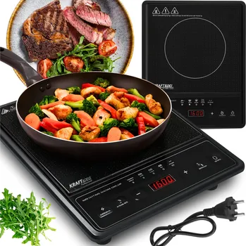 Vařič ELEKTRICKÝ PŘENOSNÝ VAŘIČ INDUKČNÍ PLOTÝNKA VÝKONNÁ 2200W DO ZÁSUVKY