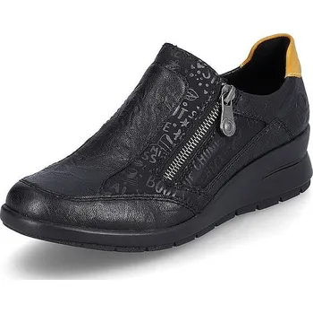 Dámské mokasíny RIEKER dámské kožené mokasíny L4850-00 černé 41