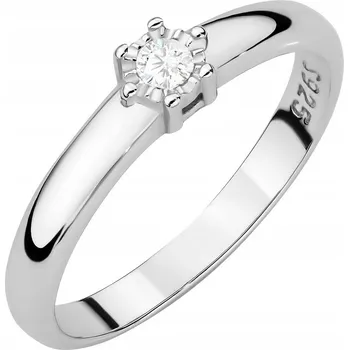 Prsten Klasický dámský PRSTÝNEK ze stříbra ryzost 925 s kubickým zirkonem, vel. 9