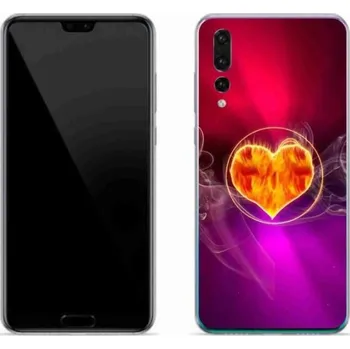 Pouzdro na mobilní telefon Gelový kryt mmCase na mobil Huawei P20 Pro - ohnivé srdce