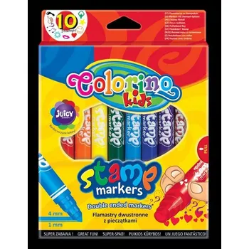 Oboustranné Fixy s razítky 10 barev Colorino