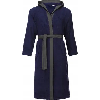Pánský župan Pánský župan s kapucí Bavlna kapsy, L-192, tmavě modrá, M