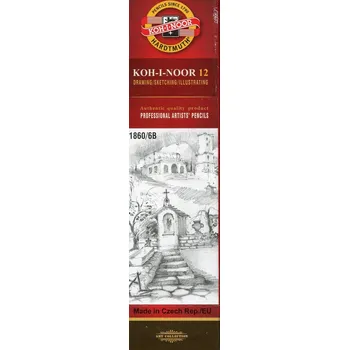 Grafitová tužka Tužka bez gumy Koh-I-Noor 6B 12 ks