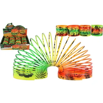 Hračka pro nejmenší Teddies Spirála/pružina dinosaurus plast průměr 7,5cm v sáčku (1 ks)