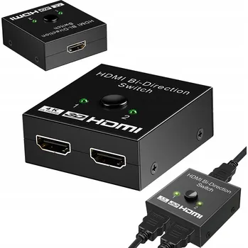 Video kabel HDMI 2.0 SWITCH 2x1 SPLITTER 1x2 Rozbočovač Přepínač 4K/60Hz