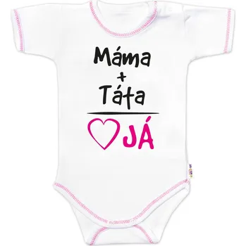 Kojenecký body Baby Nellys Body krátký rukáv s vtipným textem Baby Nellys, Máma+Táta, holka Velikost: 56 (1-2m)