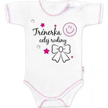 Baby Nellys Body krátký rukáv Baby Nellys, Trenérka celej rodiny, holka Velikost: 86 (12-18m)