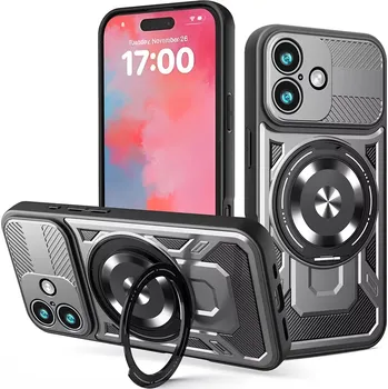 Pouzdro na mobilní telefon Kryt iPhone 17, RuggedCam, šedý