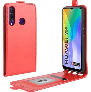 Pouzdro na mobilní telefon Crazy PU kožené flipové pouzdro na mobil Huawei Y6p - červené