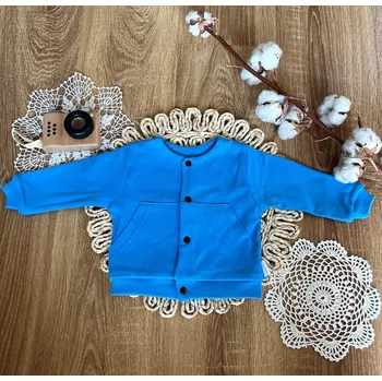 Mamatti Dětská dvouvrstvá mikina,kabátek, bavlna, Město, Mamatti, modrá Velikost: 56 (1-2m)