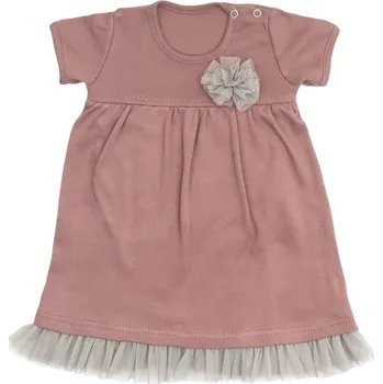 Kojenecký body Mamatti Sukničkobody s tylem, kr. rukáv, Happy - fialová Velikost: 80 (9-12m)