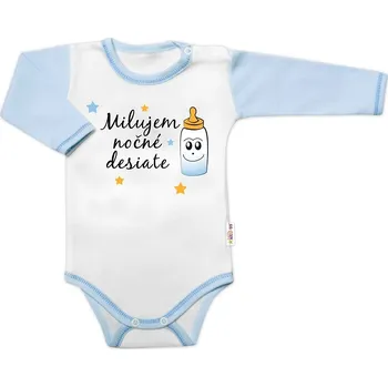 Kojenecký body Baby Nellys Body dl. rukáv s vtip. textem Baby Nellys, Milujem nočné desiate, kluk Velikost: 86 (12-18m)