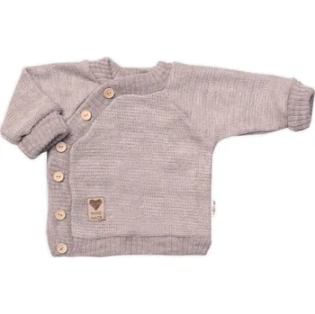 Baby Nellys Dětský pletený svetřík s knoflíčky, zap. bokem, Hand Made Baby Nellys, béžový Velikost: 80/86 (12-18m)