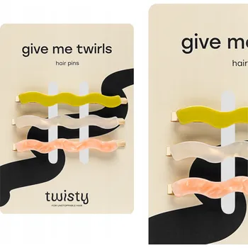 Spony do vlasů VLNITÉ perleťově zelené růžové Ozdoba Twisty SADA 3 ks