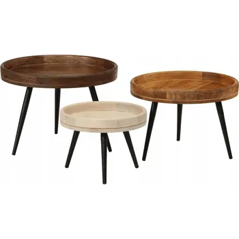 Konferenční stolek Konferenční stolky mango - sada 3 ks - ořech