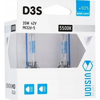 Autožárovka Žárovky VISION +50% LIMITLESS WHITE D3S 35 W 2 ks