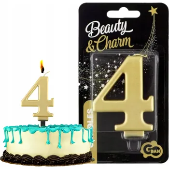 Dortová svíčka Svíčka Na dort Narozeninová ČÍSLICE "4" Narozeninová DEKORACE Svíčky Godan