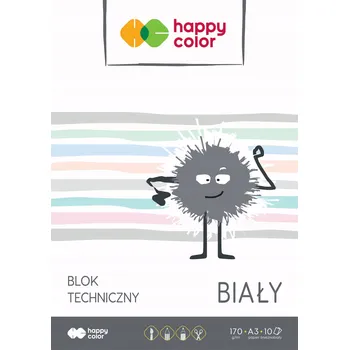 Blok BÍLÝ Technický Blok na VÝTVARKU A3 170g 10 Listů BLOKY Happy Color