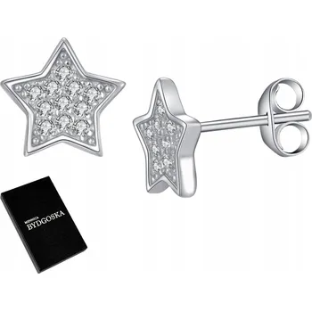 Náušnice KRÁSNÉ STŘÍBRNÉ NÁUŠNICE PEcky RHODIOVANÉ HVĚZDIČKY
