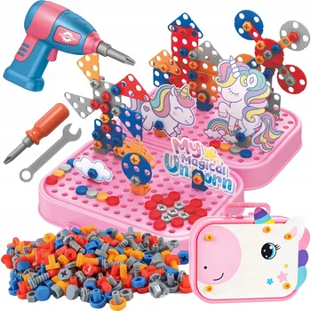 ostatní stavebnice Stavebnice pro KUTILY JEDNOROŽEC 3D MONTESSORI ŠROUBOVÁK