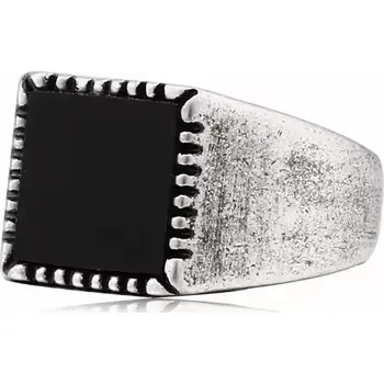 Prsten Prsten z chirurgické oceli Black Mirror - Velikost prstenu 67 (US 12)