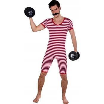 Pánské plavky Pánské retro plavky červeno-bílé - XXXL