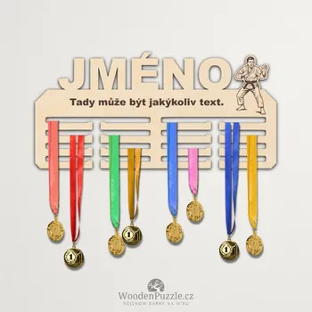 věšák na medaile WoodenPuzzle.cz Věšák na medaile - judo - muž Velikost: 30 cm