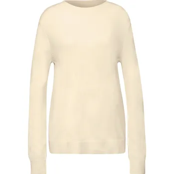 Dámský svetr 729596 - Pletený svetr s rolovaným lemem Street One - pro ženy - vel. 36 - barva: béžová