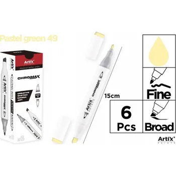 Rýsovací POPISOVAČ Dva Hroty Barva PASTELOVĚ ZELENÁ Fixy FIX