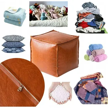 Taburet TABURET KOSTKA PODNOŽKA 40X40X40 CM EKOKŮŽE SKLÁDACÍ ORANŽOVÁ SNADNÉ