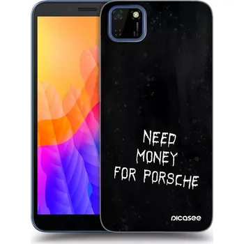 Pouzdro na mobilní telefon Picasee silikonový průhledný obal pro Huawei Y5P - Black Fuel