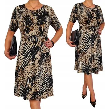 Dámské šaty K&M Krawiectwo koktejlové šaty klasického střihu midi velikost 52