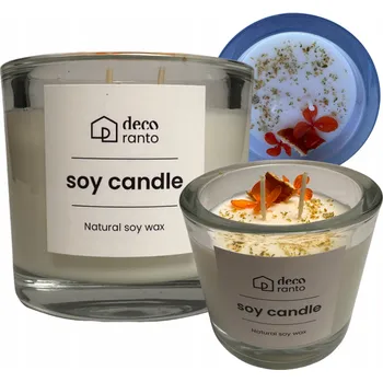 Svíčka Dekorativní sójová svíčka Naturalny Decoranto 1 ks