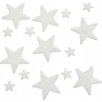 Vánoční dekorace SAMOLEPKY vánoční dekorace na okno sklo HVĚZDIČKY HVĚZDY bílé