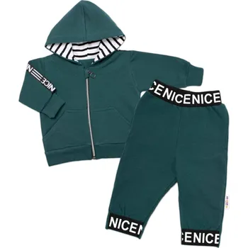 Kojenecké oblečení Baby Nellys Dětská tepláková souprava - Nice Boy - zelená Velikost: 62 (2-3m)
