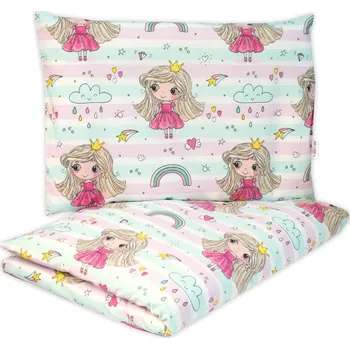 Povlečení Baby Nellys Dětské povlečení, bavlna 2D 140x200/70x80 - Duhová Víla, Baby Nellys, růžové Velikost povlečení: 140x200/70x80, Rozměry polštáře: 70 x 80, Rozměry přikrývky: 140 x 200