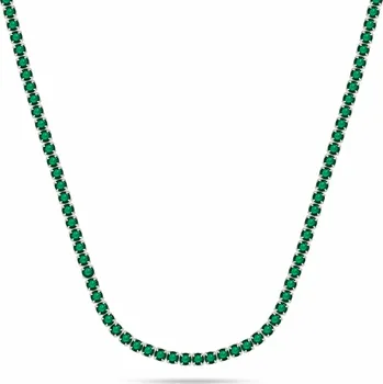 Náhrdelník Brilio Silver Tenisový stříbrný náhrdelník se zelenými zirkony NCL216WG + 2 měsíce na vrácení zboží