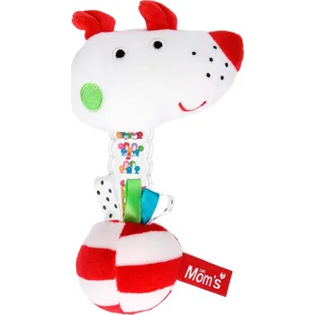 Mom´s care Hencz Toys Edukační chrastítko pejsek Momsík - bílo/červený