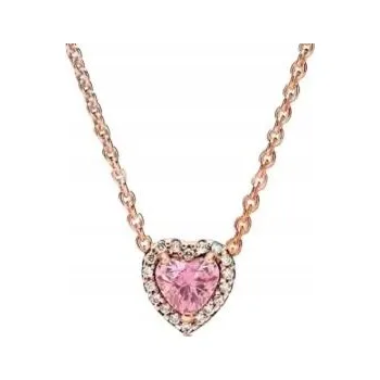 Náhrdelník Náhrdelník řetízek lesklé růžové srdce zlatý pozlacený stříbro 925