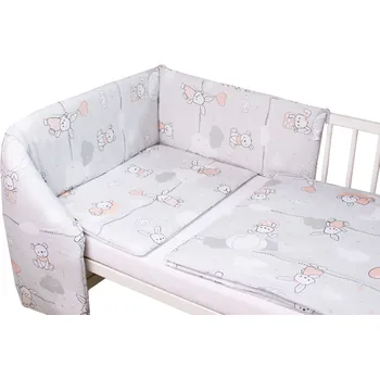 Povlečení Baby Nellys Mantinel s povlečením Premium, 3D sada, Good night Animals, šedé GIRL, 120x90 cm Velikost povlečení: 120x90, Rozměry polštáře: 40 x 60, Rozměry přikrývky: 120 x 90