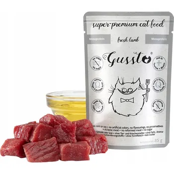 Krmivo pro kočku Gussto Čerstvé jehněčí Krmivo pro kočky 85g. Monoprotein