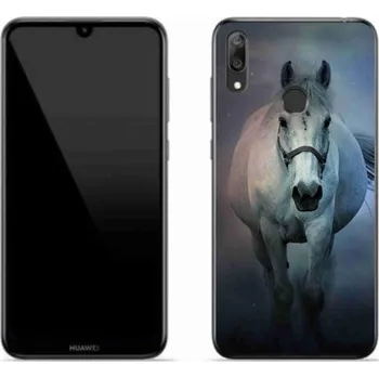 Pouzdro na mobilní telefon Gelový obal mmCase na mobil Huawei Y7 (2019) - běžící bílý kůň