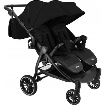 Kočárek Kočárek pro dvojčata KacBru Goldie Twins, černý, hliníkový, skládací