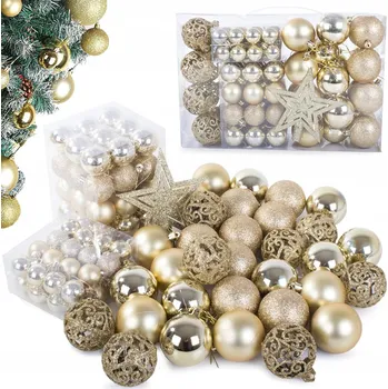 Vánoční dekorace VÁNOČNÍ BAŇKY NA VÁNOČNÍ STROMEČEK 6/4/3 cm SET 100ks