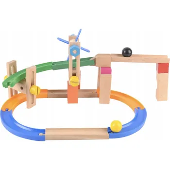 Kuličková dráha Dřevěná Kuličková Dráha s Překážkami Skluzavka Montessori Premium Dřevo