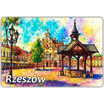 Dekorativní magnet ŘEŠOV - Studna - Radnice - Staré Město - Umělecký magnet na lednici