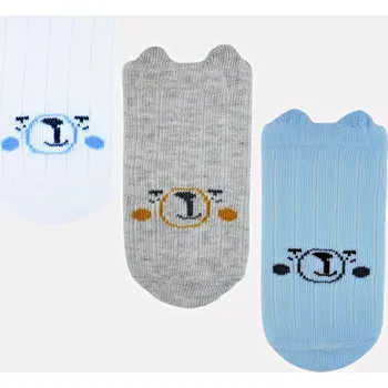 Noviti Kojenecké ponožky, 3 páry - Medvídek, bílá/modrá/šedá Velikost: 80/86 (12-18m)