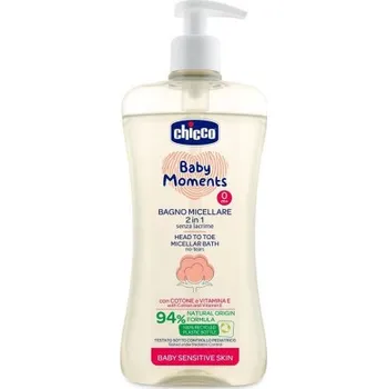 Šampon CHICCO Šampon micelární na vlasy a tělo s dávkovačem Baby Moments Sensitive 94% přírod. složek 500ml