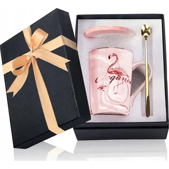 Šálek na kávu Plameňák s víčkem, 400ml, potisk na míru dárek